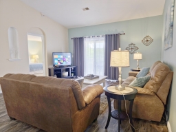 The Living Room offers a cozy atmosphere with access to Wi-Fi and both wireless and Ethernet connections. Entertainment options include an Amazon Fire TV and cable TV, along with streaming services like Netflix and Hulu (account required).