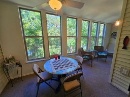 Sit out in the sunroom and enjoy a game of checkers or cards.