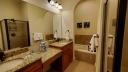 Master bathroom has his/hers sinks, jetted tub, a walk-in shower, blow dryer and linens.