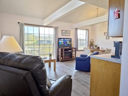 Enjoy the relaxing views of the golf course, waterfall and Pointe Lookout.