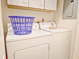 Enjoy the convenience of a full-size washer and dryer during your stay.