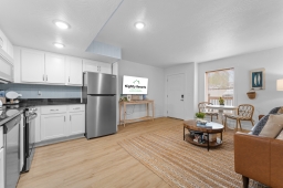 Unwind in our cozy living room, complete with Wi-Fi, an Amazon Fire TV, and access to Hulu and Netflix for endless entertainment. Your perfect retreat awaits!
